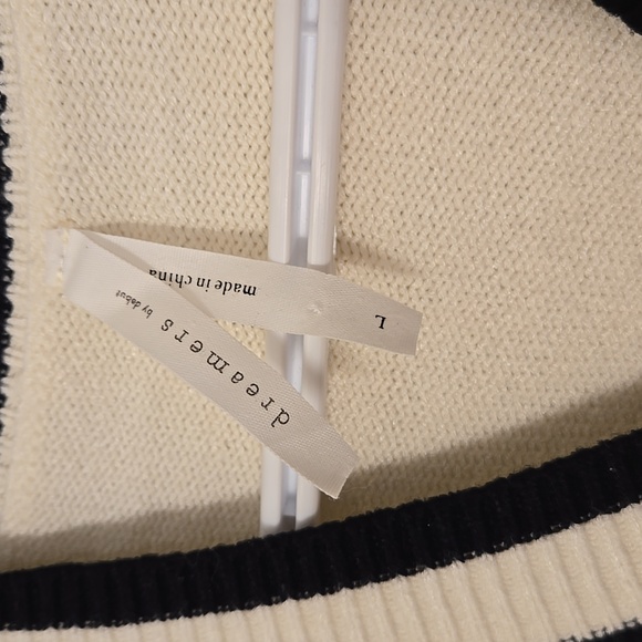 Cable Knit Dress Black Stripe Detail - Picture 2 of 3